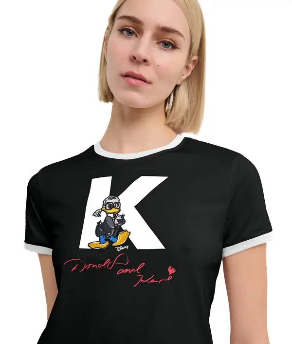 T-Shirt with Contrast Trim and Print 4 Image