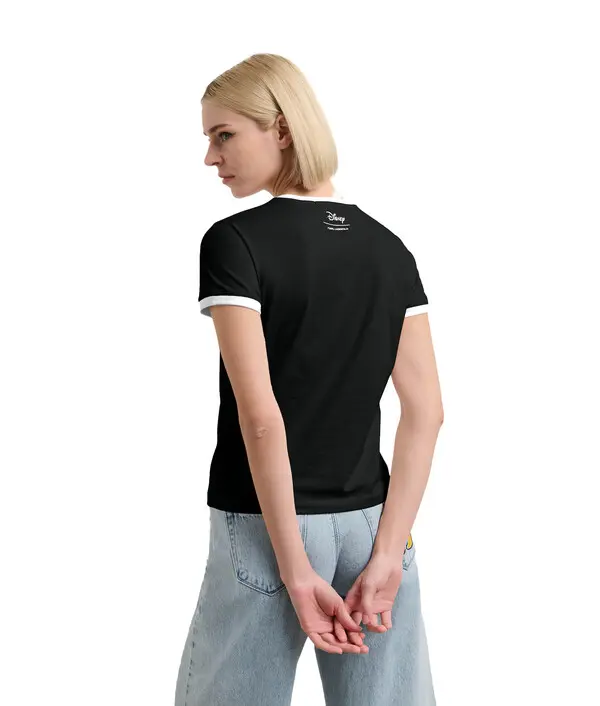 T-Shirt with Contrast Trim and Print 5 Image