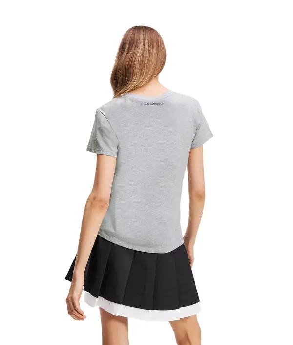 T-Shirt with Choupette Rhinestone Graphic 4 Image