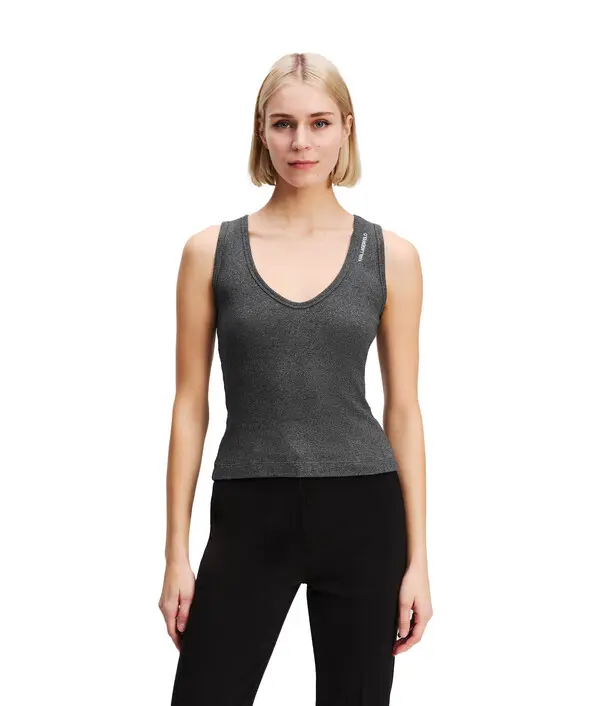 Ribbed V-Neck Tank Top 3 Image