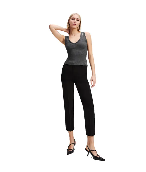 Ribbed V-Neck Tank Top 4 Image