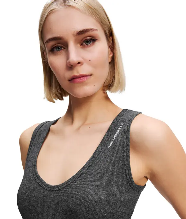 Ribbed V-Neck Tank Top 2 Image