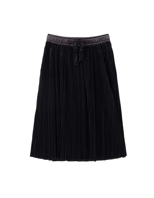 Panne Velvet Pleated Long Skirt 3 Image