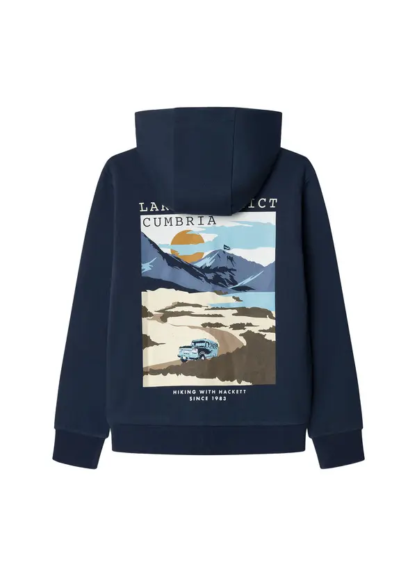 Full Zip Mountain Graphic Hooded Sweatshirt 1 Image