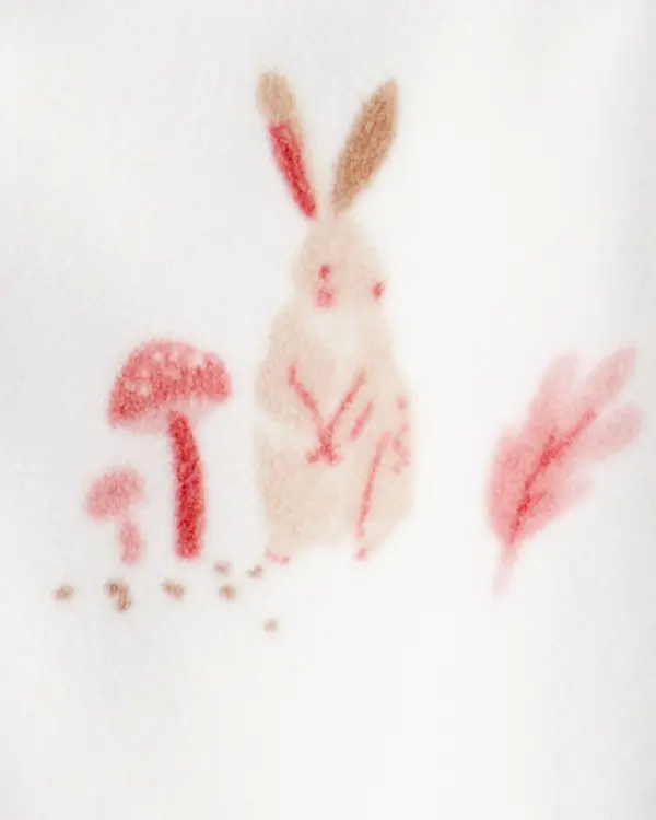 Baby 1-Piece Bunny Fleece Footie Pajamas - Ivory 1 Image