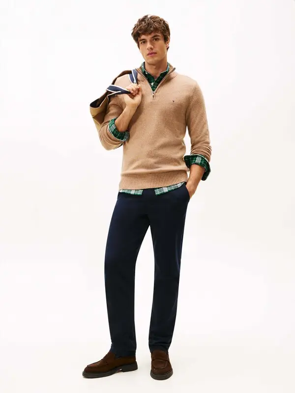 Pure Lambswool Half-Zip Jumper 2 Image