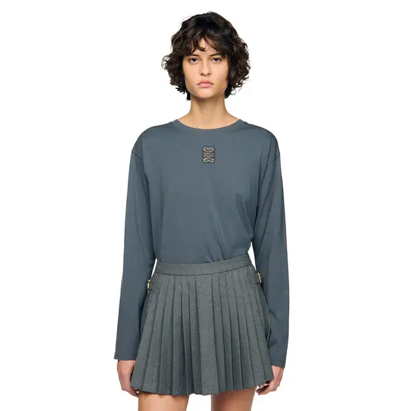 Long Sleeves T-shirt with Embroidery 2 Image