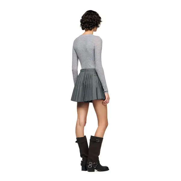Virgin Wool Pleated Skort 2 Image