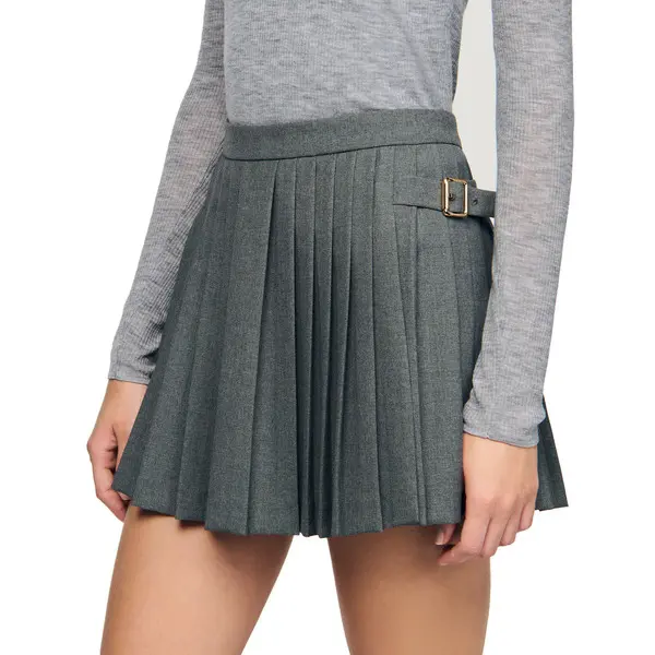 Virgin Wool Pleated Skort 3 Image