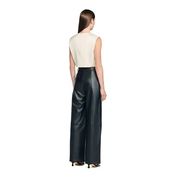 V-neck Satin Crop Top 1 Image