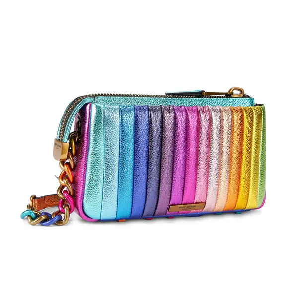Metallic Rainbow Pleated Crossbody Bag 2 Image