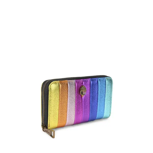 Metallic Rainbow Pleated Zip Around Wallet 1 Image