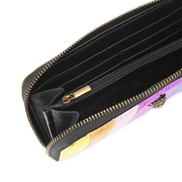 Metallic Rainbow Pleated Zip Around Wallet 3 Image