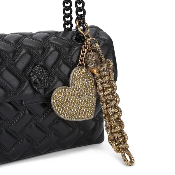 Crystal Embellished Heart and Braid Bag Charm 2 Image