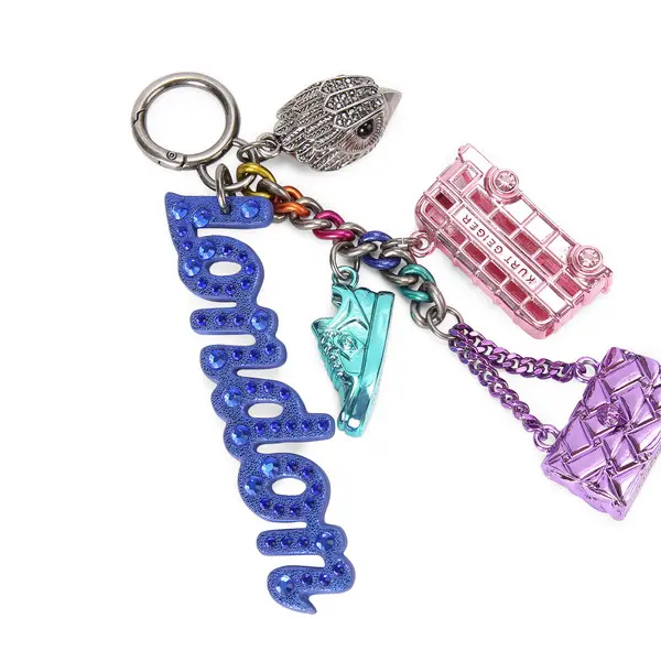 Rhinestone "London" Script Bag Charm 1 Image