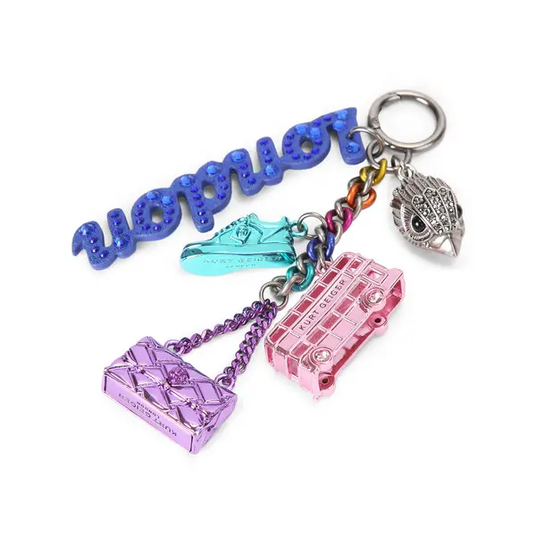 Rhinestone "London" Script Bag Charm 2 Image