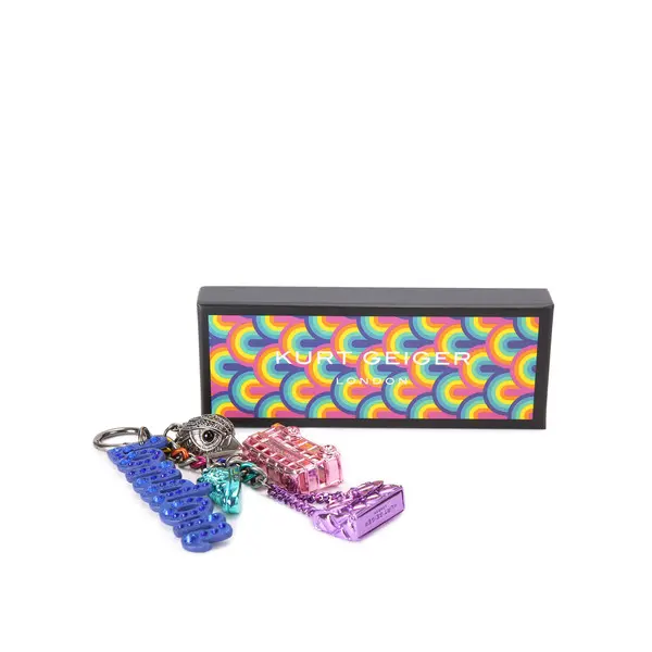 Rhinestone "London" Script Bag Charm 3 Image