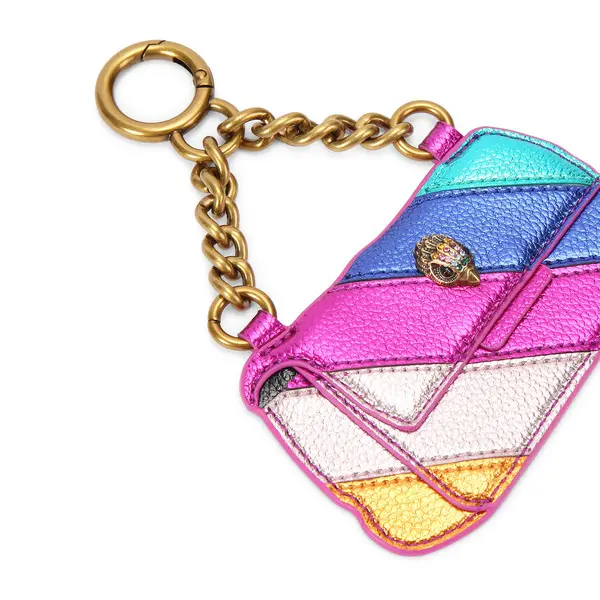 Metallic Rainbow Patchwork Mini Bag Charm 1 Image