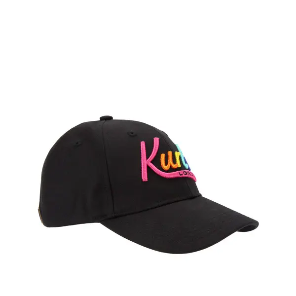 Vibrant Multicolor Script Logo Black Baseball Cap 1 Image