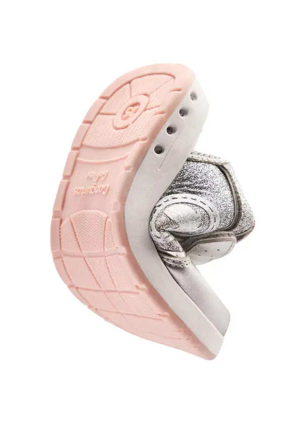 Metallic Sneaker with Velcro Strap and Light-Up Sole 2 Image