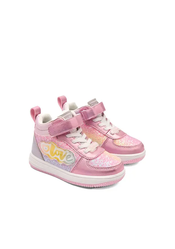 Glitter High-Top Sneaker with 'Love' Cloud Patch 3 Image