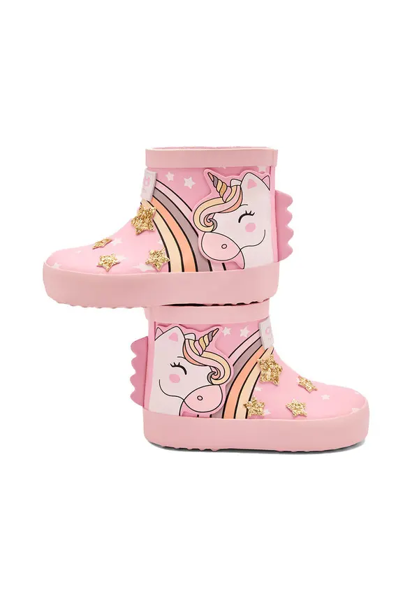 Unicorn & Rainbow Rubber Ankle Boots 2 Image