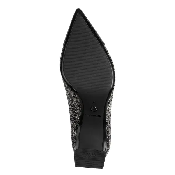 Two-Tone Block Heel Pump with Patent Toe 3 Image