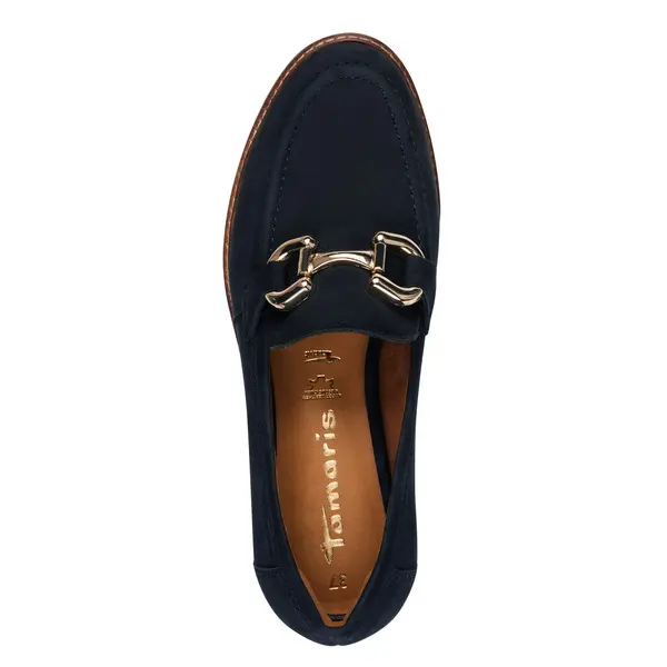 Suede Loafer with Gold Horsebit Detail 3 Image