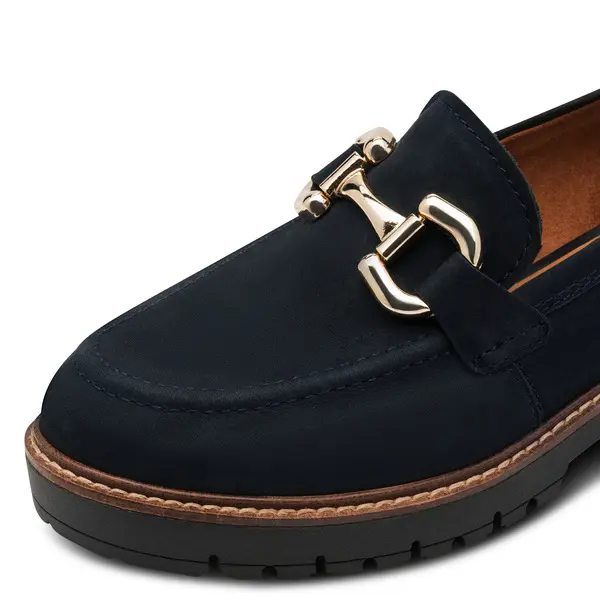 Suede Loafer with Gold Horsebit Detail 4 Image