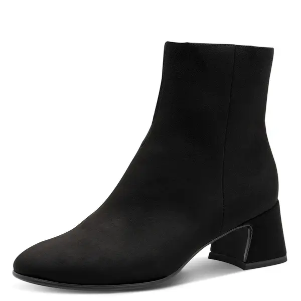 Suede Effect Block Heel Ankle Boot 1 Image