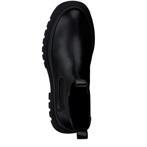 High Platform Lug Sole Leather Ankle Boot 1 Image