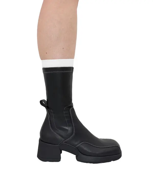 Viken Square Toe Stretch Leather Ankle Boots 1 Image