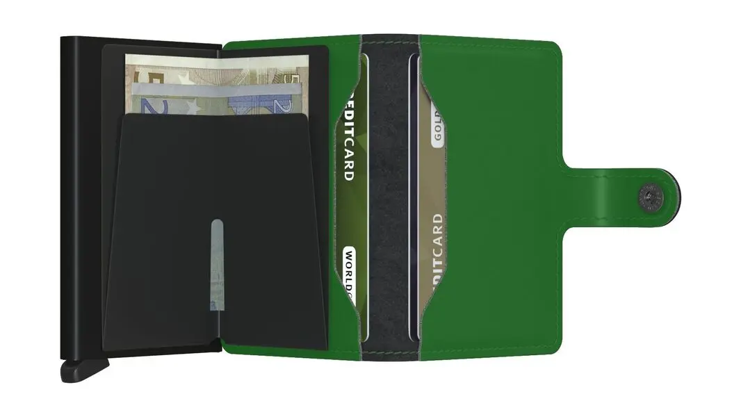 Matte Mini Wallet - Green Black  1 Image
