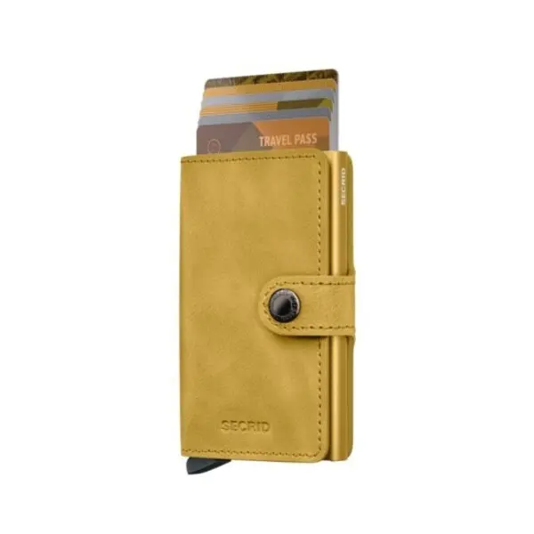 Mini Wallet Leather Vintage Yellow 1 Image
