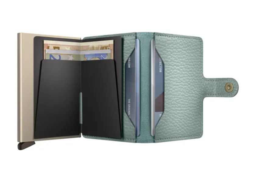 Pebbled Mini Wallet - Sea Green 1 Image