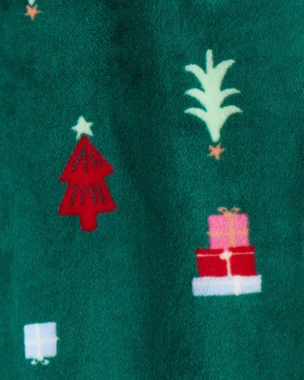 Baby Green Trees DreamPlush Long-Sleeve Snug Fit 1-Piece Pajamas - Green 1 Image