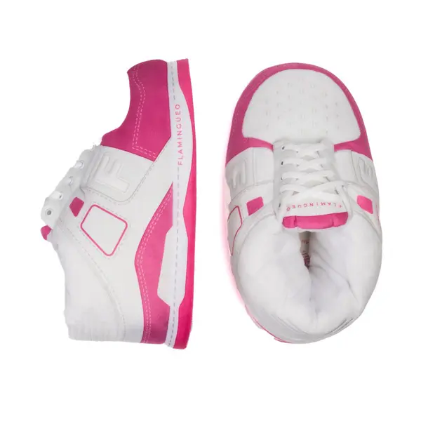 Retro Pink and White Sneaker Slipper 1 Image