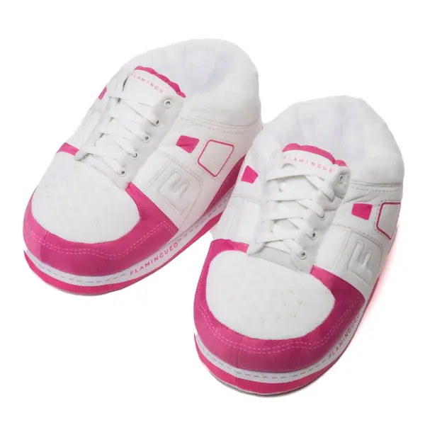Retro Pink and White Sneaker Slipper 2 Image