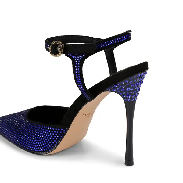 Crystal Embellished Pointed Ankle Strap Stiletto Pump 2 Image