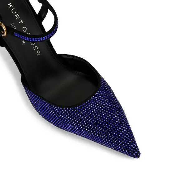 Crystal Embellished Pointed Ankle Strap Stiletto Pump 3 Image