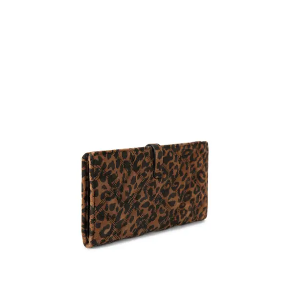 Quilted Leopard Print Wallet with Black Hardware 2 Image