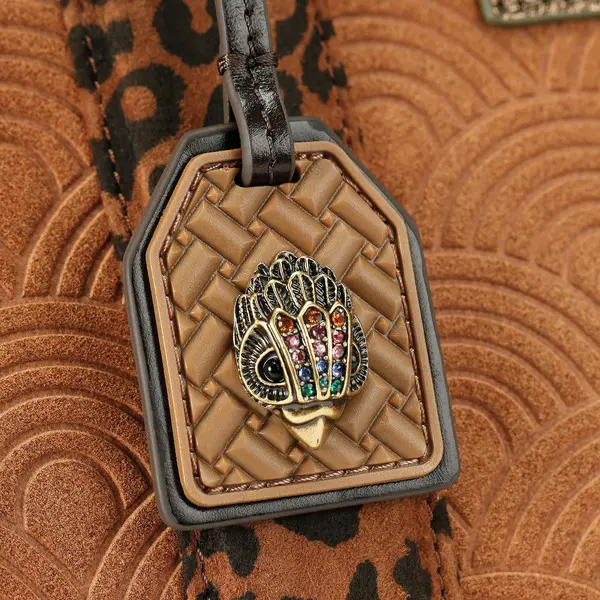 Suede Quilted Southbank Tote Bag with Shearling Trimand Leopard Print 4 Image