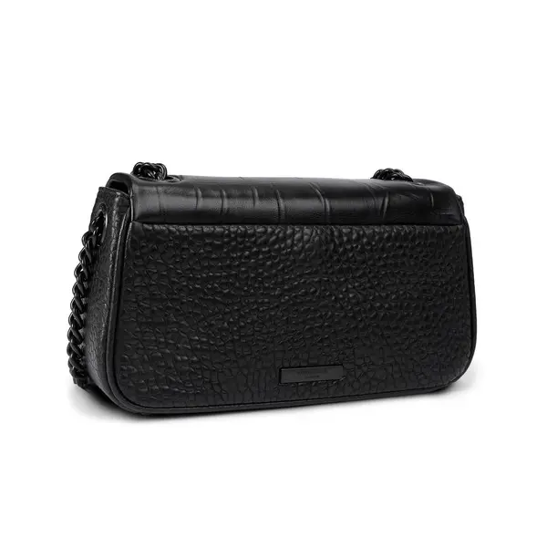 Leather Flap Shoulder Bag with Gunmetal Hardware 2 Image