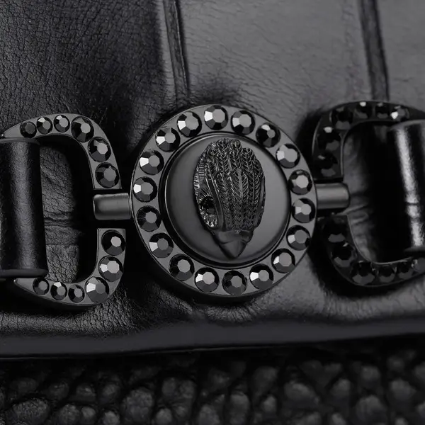 Leather Flap Shoulder Bag with Gunmetal Hardware 3 Image