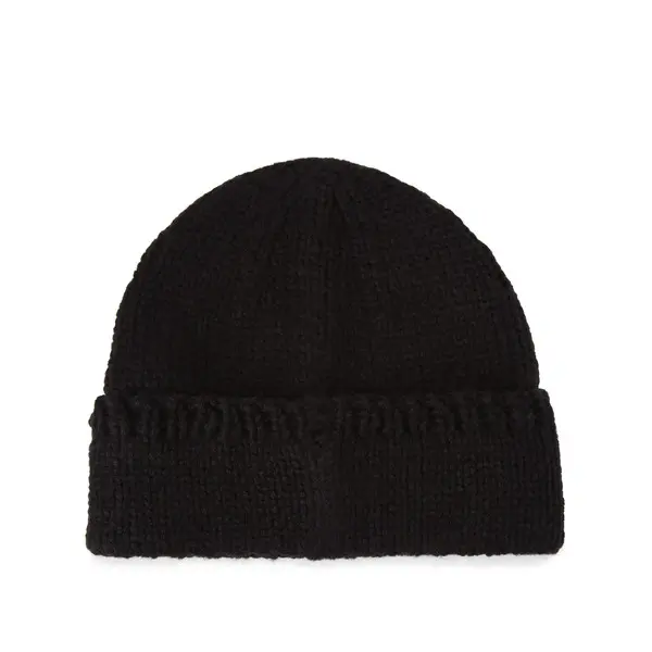Embellished Black Wool-Blend Beanie with Eagle Charm 1 Image