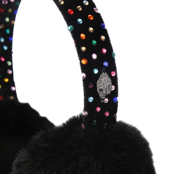 Faux Fur Earmuffs with Multi-Color Gemstone Headband 1 Image