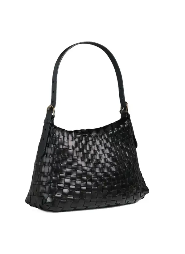 Salvage Woven Leather Hobo Bag 1 Image