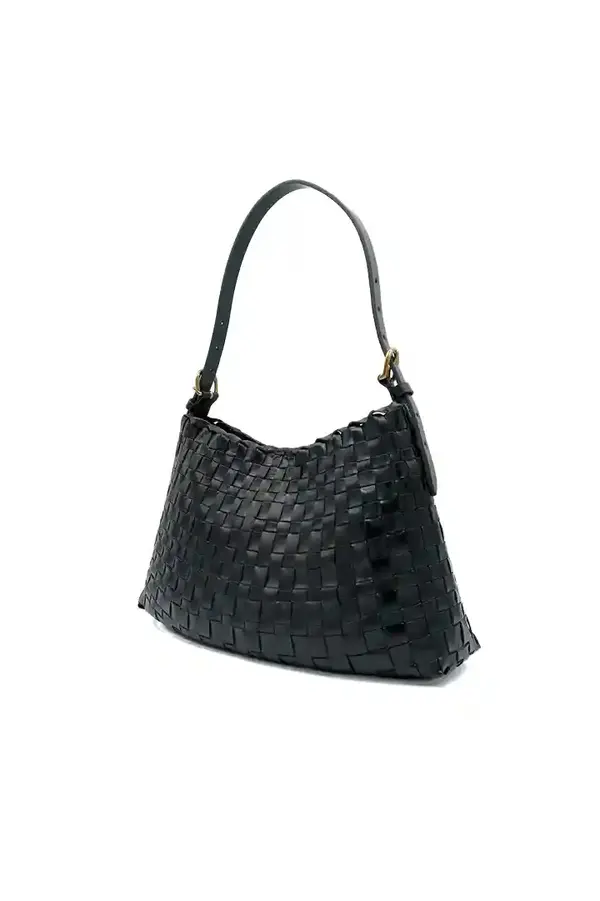 Salvage Woven Leather Hobo Bag 2 Image
