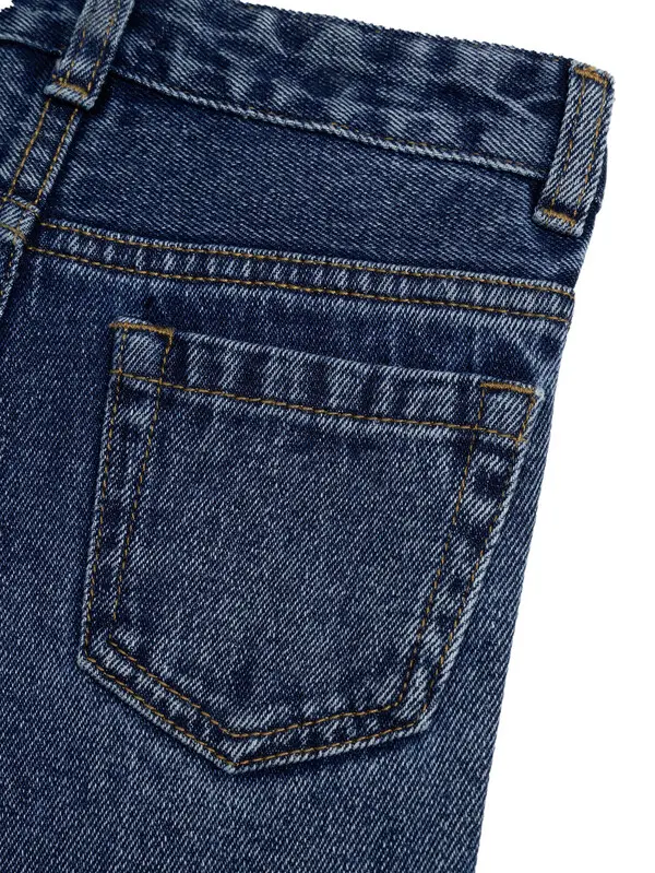 Regular Blue Medium Jeans with Hems 2 Image