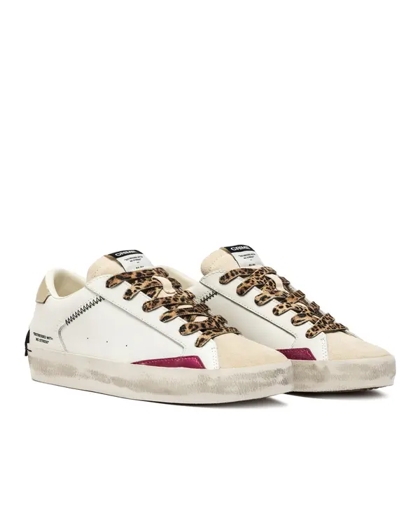 Distressed Sugar Fang Leather Sneakers 1 Image